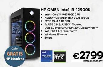 CompuDeals Hp omen intel i912900k aanbieding