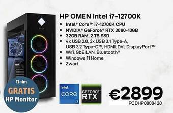 CompuDeals Hp omen intel i712700k aanbieding