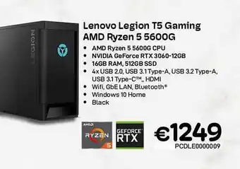 CompuDeals Lenovo legion t5 gaming amd ryzen 5 5600g aanbieding
