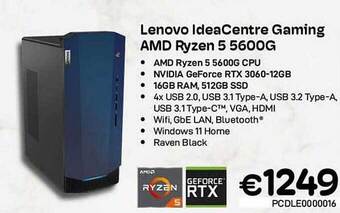 CompuDeals Lenovo ideacentre gaming amd ryzen 5 5600g aanbieding