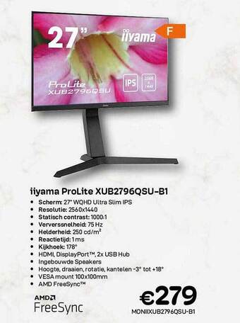CompuDeals Iiyama prolite xub2796qsu-b1 aanbieding