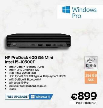 CompuDeals Hp prodesk 400 g6 mini intel i5-10500t aanbieding