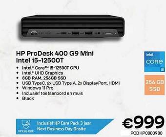 CompuDeals Hp prodesk 400 g9 mini intel i5-12500t aanbieding