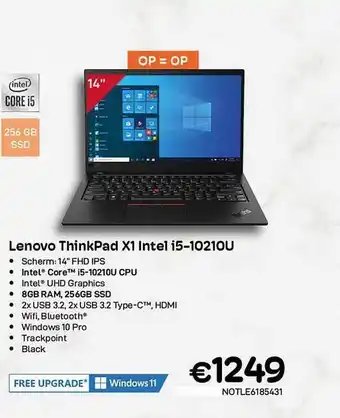 CompuDeals Lenovo thinkpad x1 intel i5-10210u aanbieding
