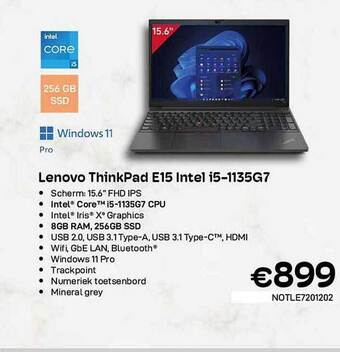 CompuDeals Lenovo thinkpad e15 intel i5-1135g7 aanbieding