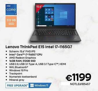CompuDeals Lenovo thinkpad e15 intel i7-1165g7 aanbieding