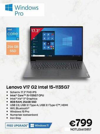 CompuDeals Lenovo v17 g2 intel i5-1135g7 aanbieding