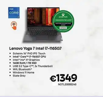 CompuDeals Lenovo yoga 7 intel i7-1165g7 aanbieding