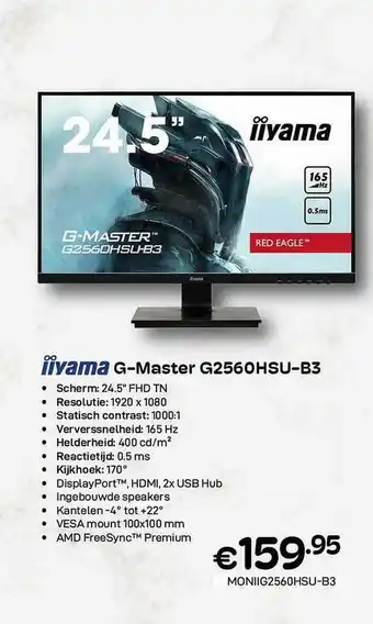 CompuDeals Iiyama g-master g2560hsu-b3 aanbieding