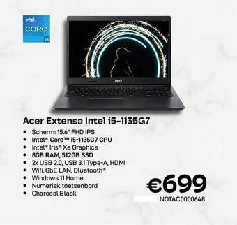 CompuDeals Acer extensa intel i5-1135g7 aanbieding