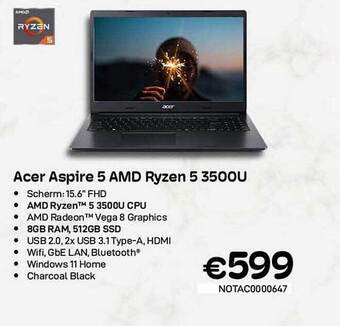 CompuDeals Acer aspire 5 amd ryzen 5 3500u aanbieding