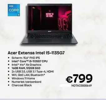 CompuDeals Acer extensa intel i5-1135g7 aanbieding