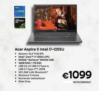 CompuDeals Acer aspire 5 intel i7-1255u aanbieding