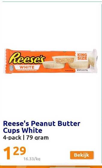 Action Reese's peanut butter cups white aanbieding