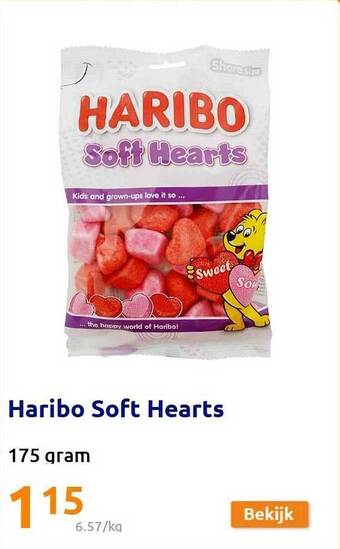 Action Haribo soft hearts aanbieding
