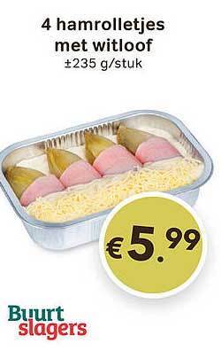 Bon Ap Buurt slagers 4 hamrolletjes met witloof aanbieding