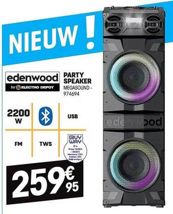 Electro Depot Edenwood party speaker aanbieding