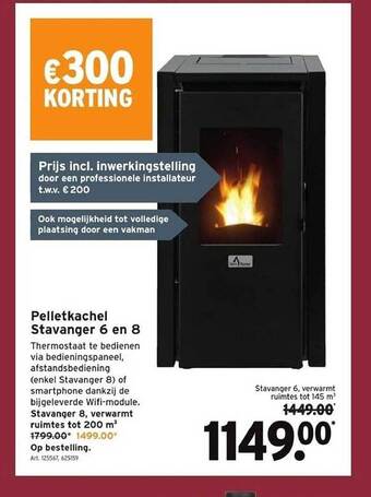 GAMMA Pelletkachel stavanger 6 en 8 aanbieding