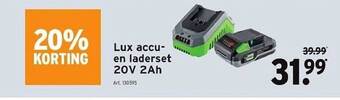 GAMMA Lux accu en laderset 20v 2ah aanbieding