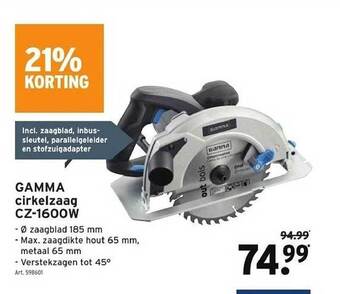 GAMMA Gamma cirkelzaag aanbieding
