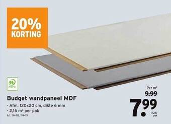 GAMMA Budget wandpaneel mdf aanbieding