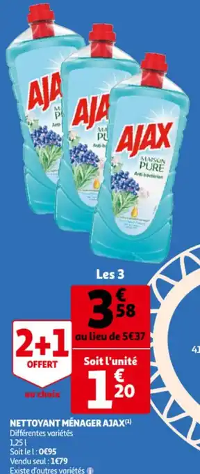 Auchan Ajax Nettoyant Menager 1.25L aanbieding