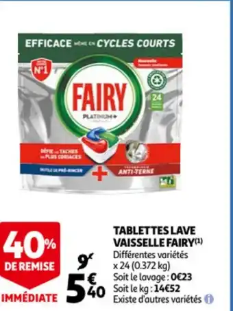 Auchan Fairy Tablettes Lave Vaisselle aanbieding