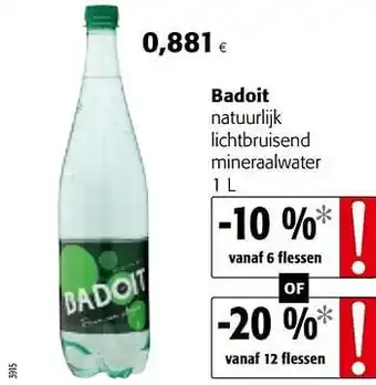Colruyt Badoit natuurlijk lichtbruisend mineraalwater 1 L aanbieding