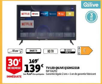Auchan TV LED Qilive Q32HS221B aanbieding