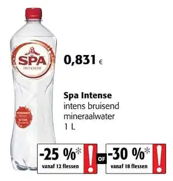 Colruyt Spa intense intens bruisend mineraalwater 1 L aanbieding
