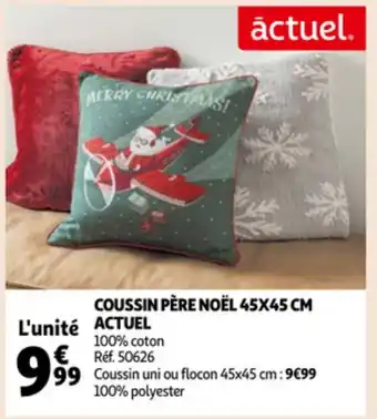 Auchan Coussin pere noel 45x45cm actuel aanbieding