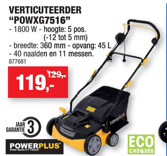 Hubo Verticuteerder POWXG7516 aanbieding