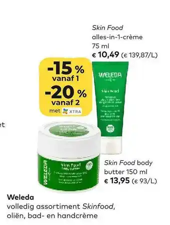 Bio Planet Weleda assortiment skinfood, oliёn, bad en handcrème aanbieding