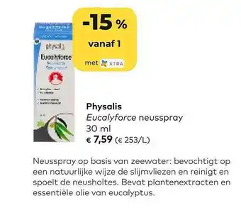 Bio Planet Physalis eucalyforce neusspray aanbieding