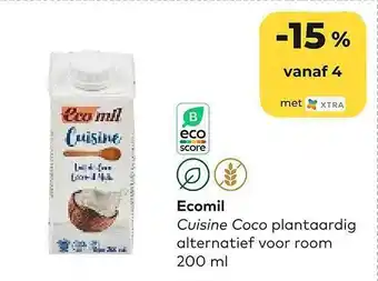 Bio Planet Ecomil cuisine coco plantaardig alternatief voor room aanbieding