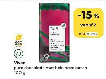 Bio Planet Vivani pure chocolade met hele hazelnoten aanbieding