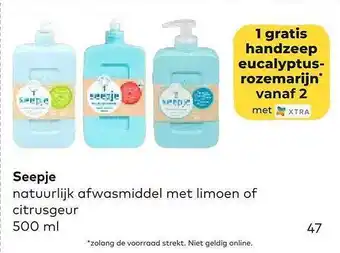 Seepje natuurlijk afwasmiddel met limoen of citrusgeur