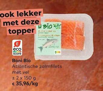 Bio Planet Boni bio atlantische zalmfilets met vel aanbieding