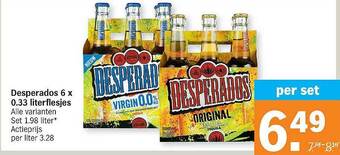 Albert Heijn Desperados 6 X 0.33 Literflesjes aanbieding