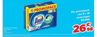 Carrefour Promopack Wasmiddel All In 1 Pods Dash aanbieding