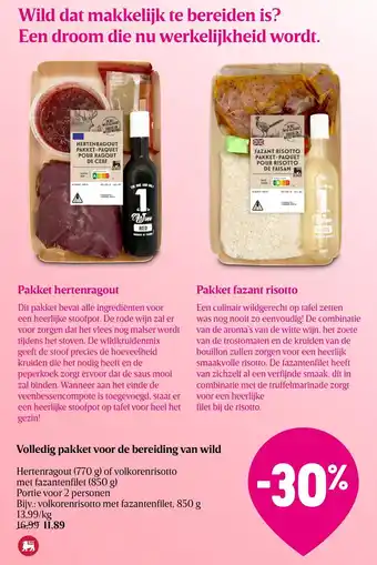 Volledig pakket voor de bereiding van wild