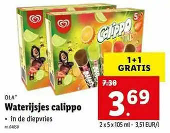 Lidl Waterijsjes calippo aanbieding