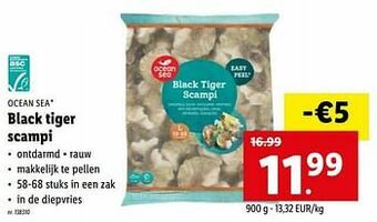 Lidl Black tiger scampi aanbieding