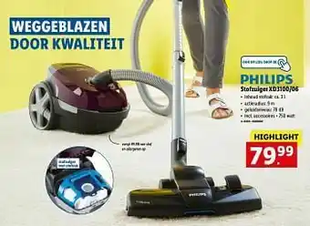 Lidl Philips stofzuiger xd3100-06 aanbieding