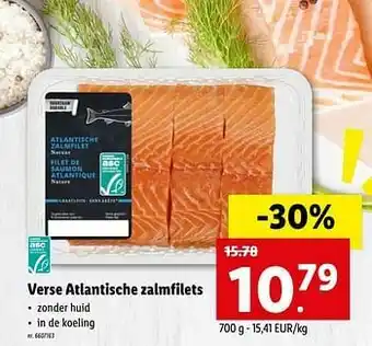 Lidl Verse atlantische zalmfilets aanbieding