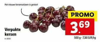 Lidl Verpakte kersen aanbieding