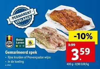 Lidl Gemarineerd spek aanbieding