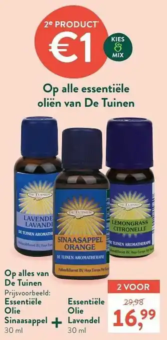 Holland & Barrett Essentiële olie sinaasappel + essentiële olie lavendel aanbieding