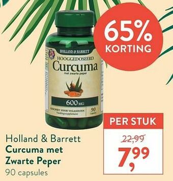 Holland & Barrett Curcuma met zwarte peper aanbieding