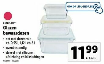Lidl Glazen bewaardozen aanbieding